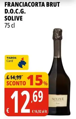 Tigros Franciacorta brut d.o.c.g. SOLIVE offerta