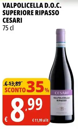 Tigros Valpolicella d.o.c. superiore ripasso CESARI offerta