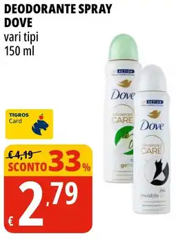 Tigros Deodorante spray DOVE offerta