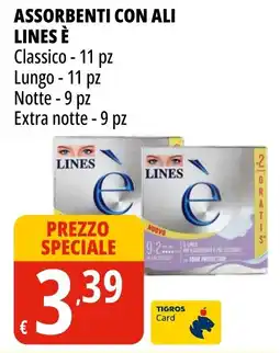 Tigros Assorbenti con ali LINES È offerta