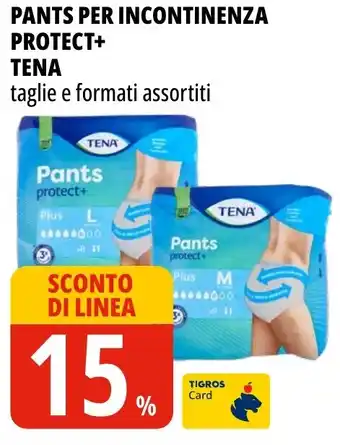 Tigros Pants per incontinenza protect+ TENA offerta