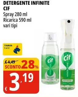 Tigros Detergente infinite CIF spray - Ricarica offerta