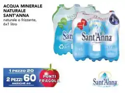 Esselunga Acqua minerale naturale sant'anna naturale o frizzante offerta