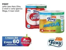 Esselunga FOXY carta casa Asso Ultra, 2 rotoli o carta igienica Mega offerta