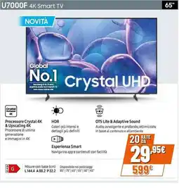 Expert SAMSUNG U7000F 4K Smart TV offerta
