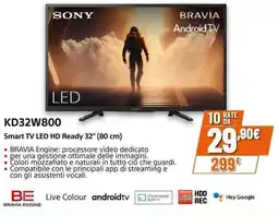 Expert SONY KD32W800 Smart TV LED HD Ready 32" (80 cm) offerta