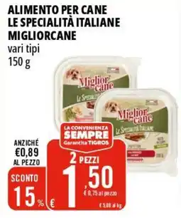 Tigros Alimento per cane le specialità italiane MIGLIORCANE offerta
