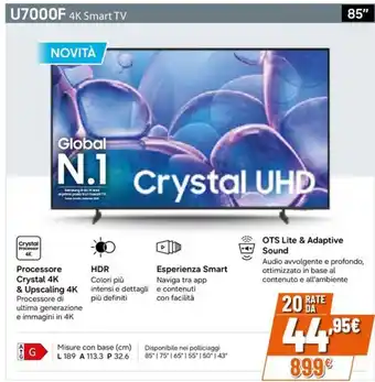 SAMSUNG U7000F 4K Smart TV