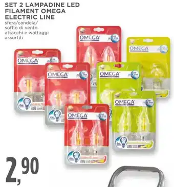 Set 2 lampadine led filament OMEGA ELECTRIC LINE
