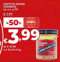 Bennet Filetti di tonno CONSORCIO offerta