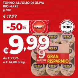 Bennet Tonno all'olio di oliva RIO MARE offerta