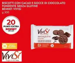 Bennet Biscotti con cacao e gocce di cioccolato fondente senza glutine bennet VIVISÌ offerta