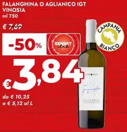 Bennet Campania falanghina o aglianico igt VINOSIA offerta