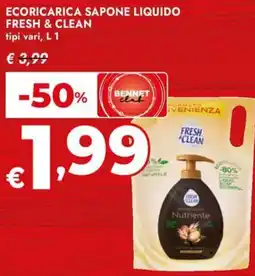 Bennet Ecoricarica sapone liquido FRESH & CLEAN offerta