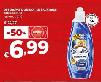 Bennet Detersivo liquido per lavatrice COCCOLINO offerta