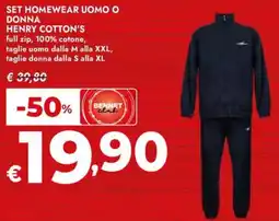 Bennet Set homewear uomo o donna HENRY COTTON'S offerta