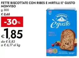 Bennet Fette biscottate con ribes e mirtilli e' gusto MONVISO offerta