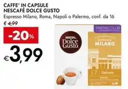 Bennet Caffe' in capsule NESCAFÉ DOLCE GUSTO offerta