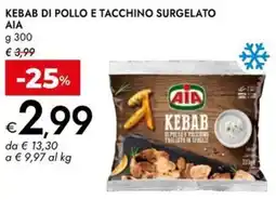 Bennet Kebab di pollo e tacchino surgelato AIA offerta