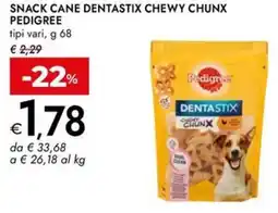 Bennet Snack cane dentastix chewy chunx PEDIGREE offerta