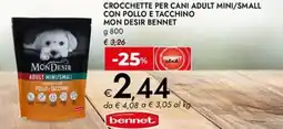 Bennet Crocchette per cani adult mini/small con pollo e tacchino mon desir BENNET offerta