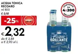 Bennet Acqua tonica RECOARO offerta