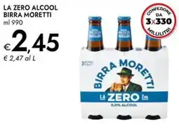 Bennet La zero alcool birra MORETTI offerta