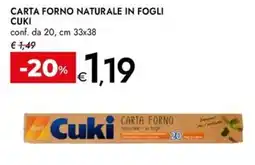 Bennet Carta forno naturale in fogli CUKI offerta