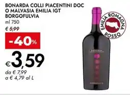 Bennet Bonarda colli piacentini doc o malvasia emilia igt BORGOFULVIA offerta