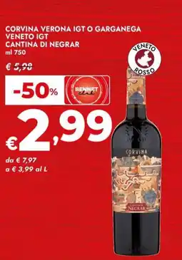 Bennet Corvina verona igt o garganega veneto igt CANTINA DI NEGRAR offerta