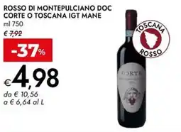Bennet Rosso di montepulciano doc corte o toscana igt mane offerta