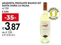 Bennet Aragosta frizzante bianco igt santa maria LA PALMA offerta