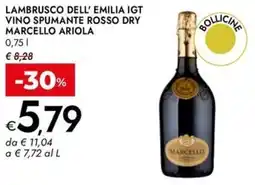 Bennet Lambrusco dell' emilia igt vino spumante rosso dry MARCELLO ARIOLA offerta