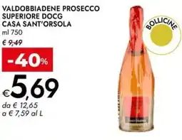 Bennet Valdobbiadene prosecco superiore docg CASA SANT'ORSOLA offerta