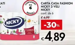 Bennet Carta casa fashion nicky 3 veli NICKY offerta
