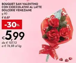 Bennet Bouquet san valentino con cioccolatini al latte dolcerie veneziane offerta