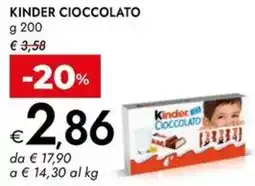 Bennet Kinder cioccolato offerta