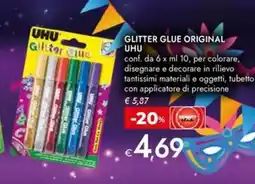 Bennet Glitter glue original UHU offerta