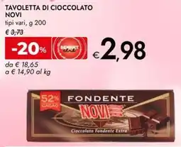 Bennet Tavoletta di cioccolato NOVI offerta