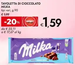 Bennet Tavoletta di cioccolato MILKA offerta