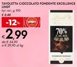 Bennet Tavoletta cioccolato fondente excellence LINDT offerta