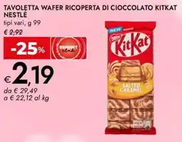Bennet Tavoletta wafer ricoperta di cioccolato kitkat NESTLÉ offerta