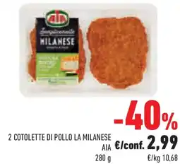 Conad Superstore 2 cotolette di pollo la milanese AIA offerta