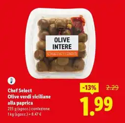 Lidl Chef Select Olive verdi siciliane alla paprica offerta