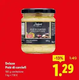 Lidl Deluxe Paté di carciofi offerta