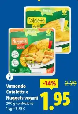 Lidl Vemondo Cotolette o nuggets vegani offerta