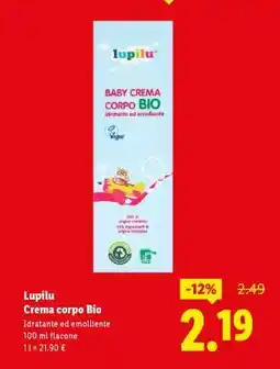 Lidl Lupilu Crema corpo Bio offerta