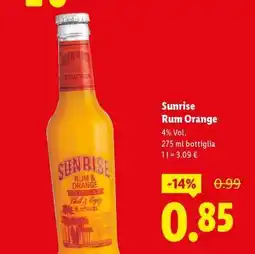 Lidl Sunrise Rum orange offerta