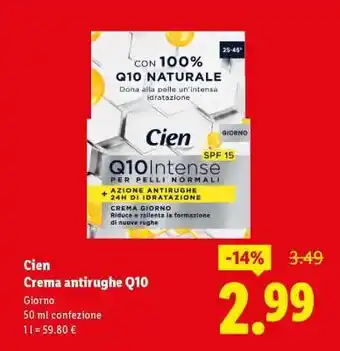 Cien Crema antirughe Q10