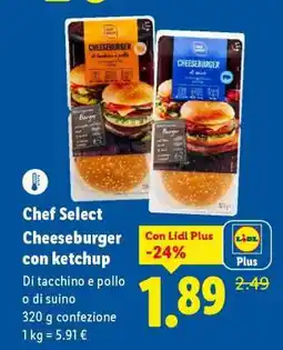 Lidl Chef Select Cheeseburger con ketchup offerta